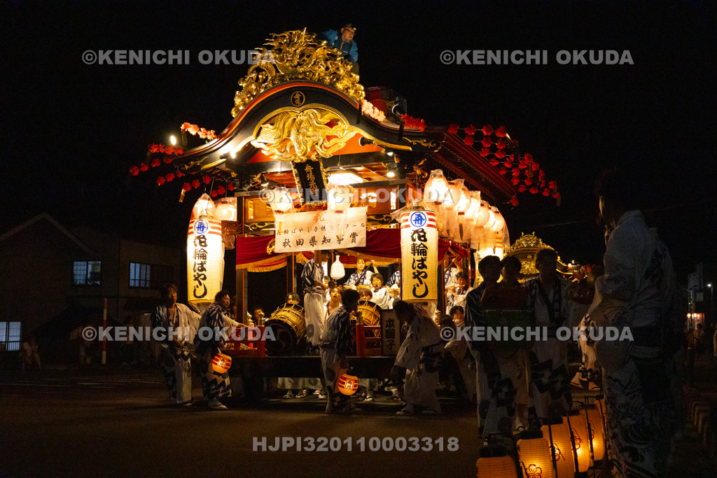 秋田県 花輪ばやし 朝詰 稲村橋へ出発(舟場元町)