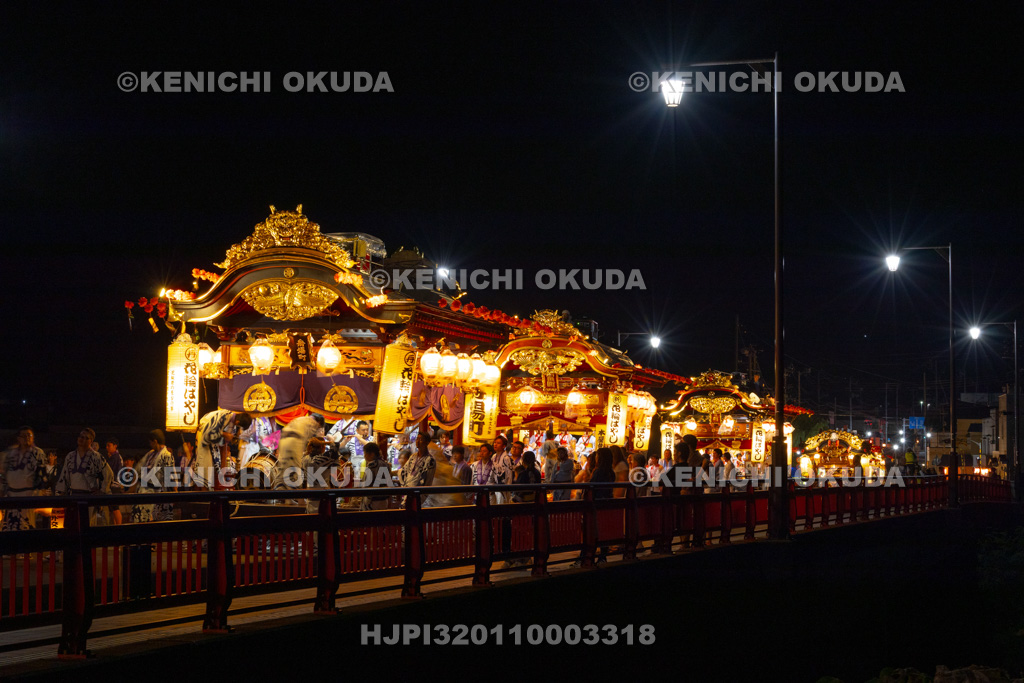 秋田県 花輪ばやし 朝詰 稲村橋整列