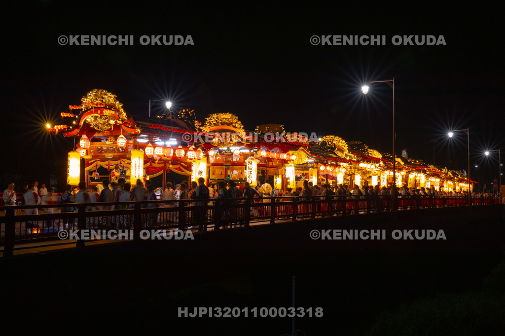 秋田県 花輪ばやし 朝詰 稲村橋整列
