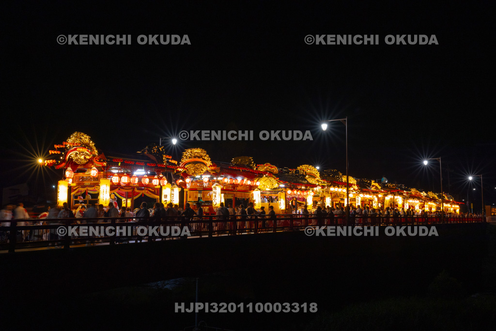 秋田県 花輪ばやし 朝詰 稲村橋整列