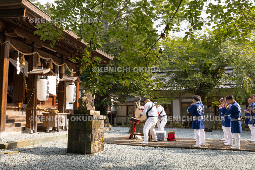 山形県　新庄まつり（宵まつり）　護国神社　奉納新庄囃子（休場囃子若連）