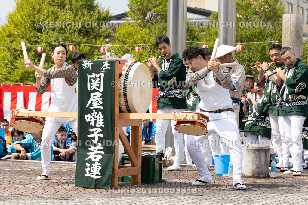 山形県 新庄まつり(宵まつり) 新庄囃子合同演奏会(関屋囃子若連)