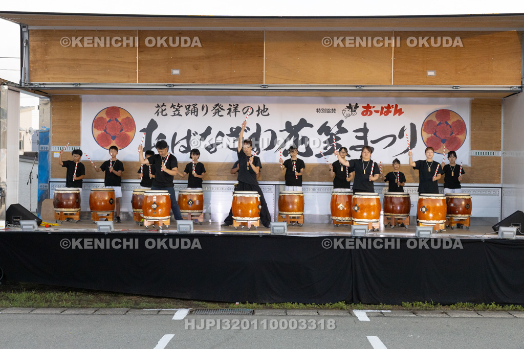 山形県　おばなざわ花笠まつり　野尻太鼓披露