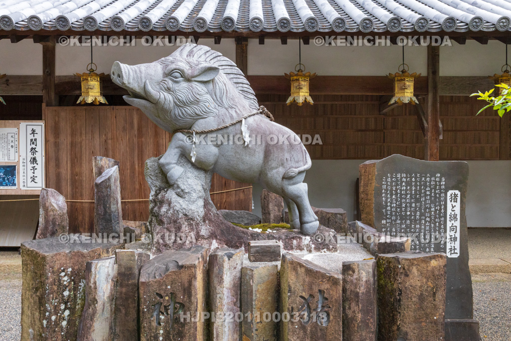 滋賀県 馬見岡綿向神社 神猪像