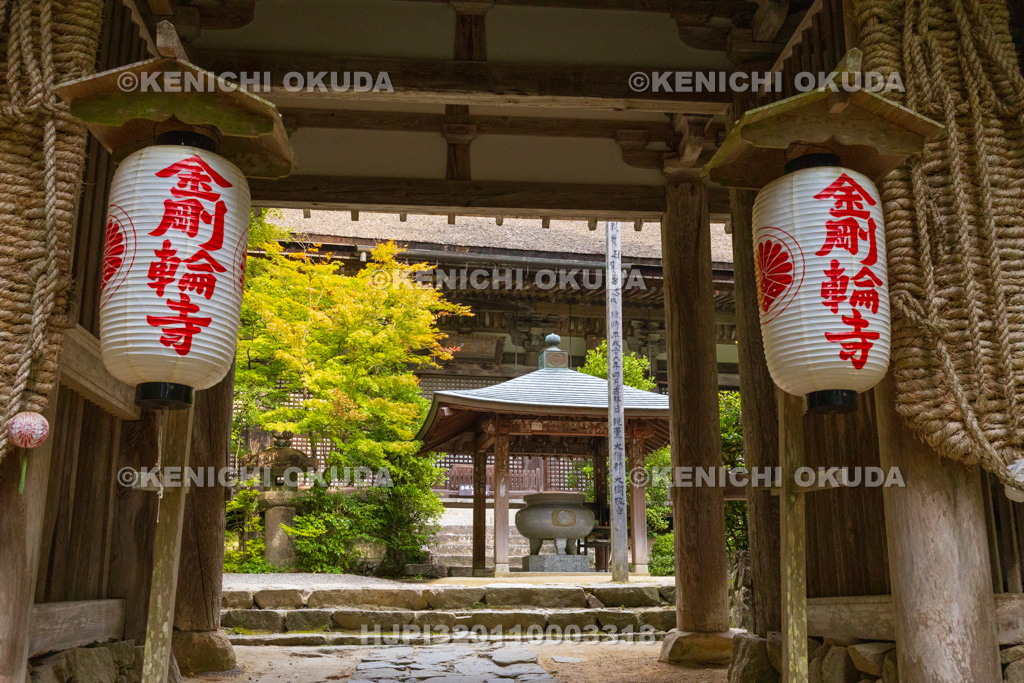 滋賀県 湖東三山 金剛輪寺 二天門から望む本堂大悲閣