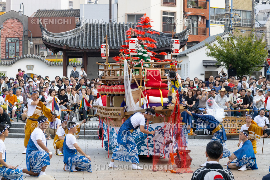 長崎県　長崎くんち　庭先回り　川船（榎津町）