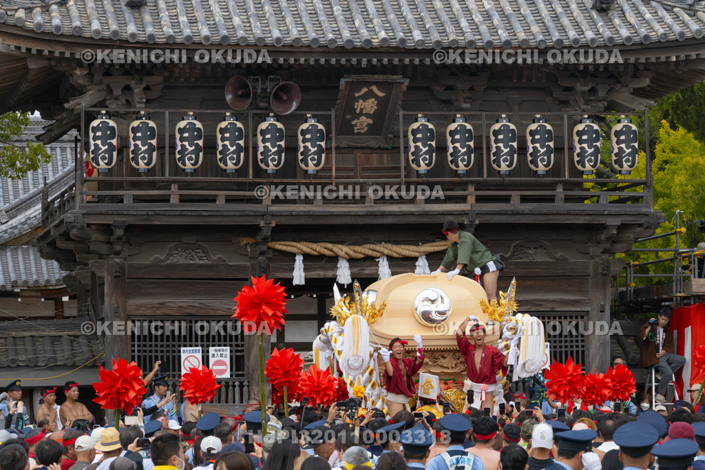 兵庫県 灘のけんか祭り(宵宮) 屋台楼門入り 松原