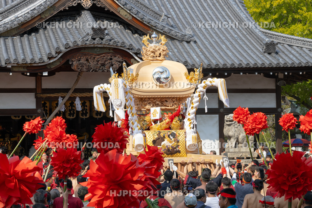 兵庫県 灘のけんか祭り(宵宮) 拝殿前練り上げ 松原