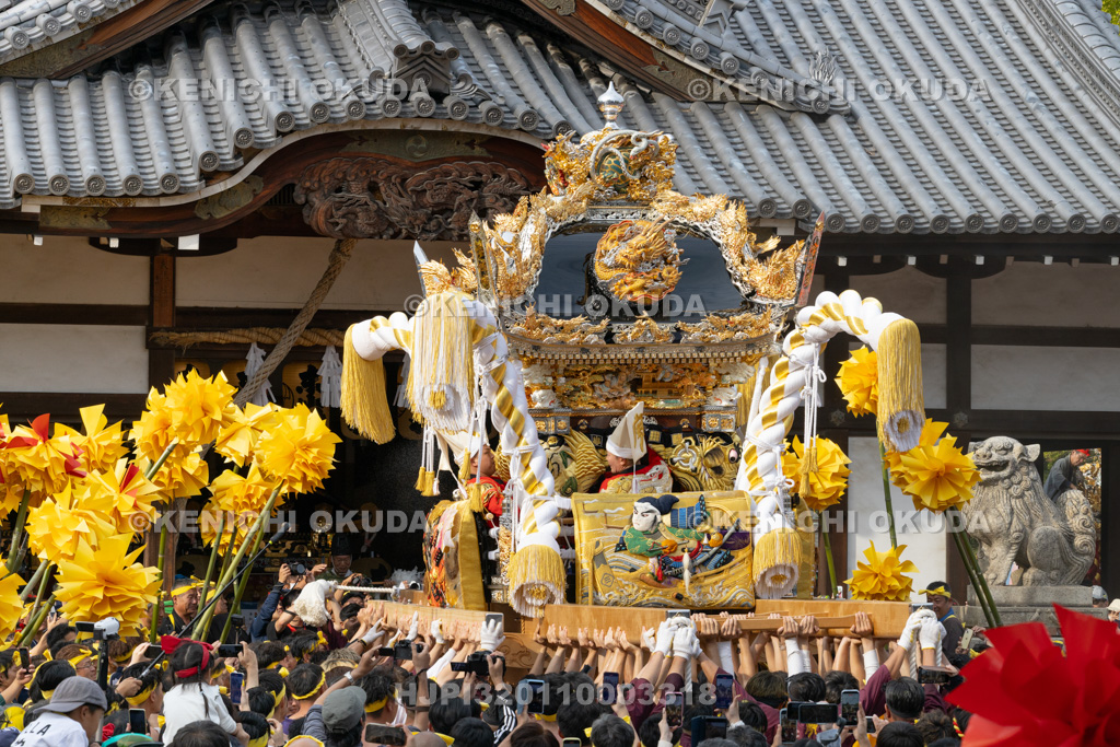 兵庫県 灘のけんか祭り(宵宮) 拝殿前練り上げ 宇佐崎