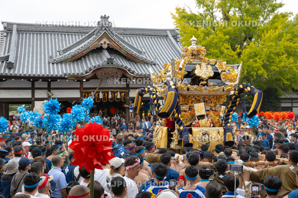 兵庫県 灘のけんか祭り(宵宮) 拝殿前練り上げ 中村