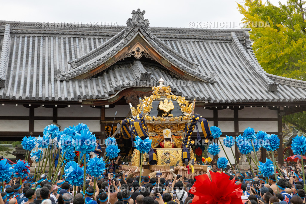 兵庫県　灘のけんか祭り（宵宮）　拝殿前練り上げ　中村