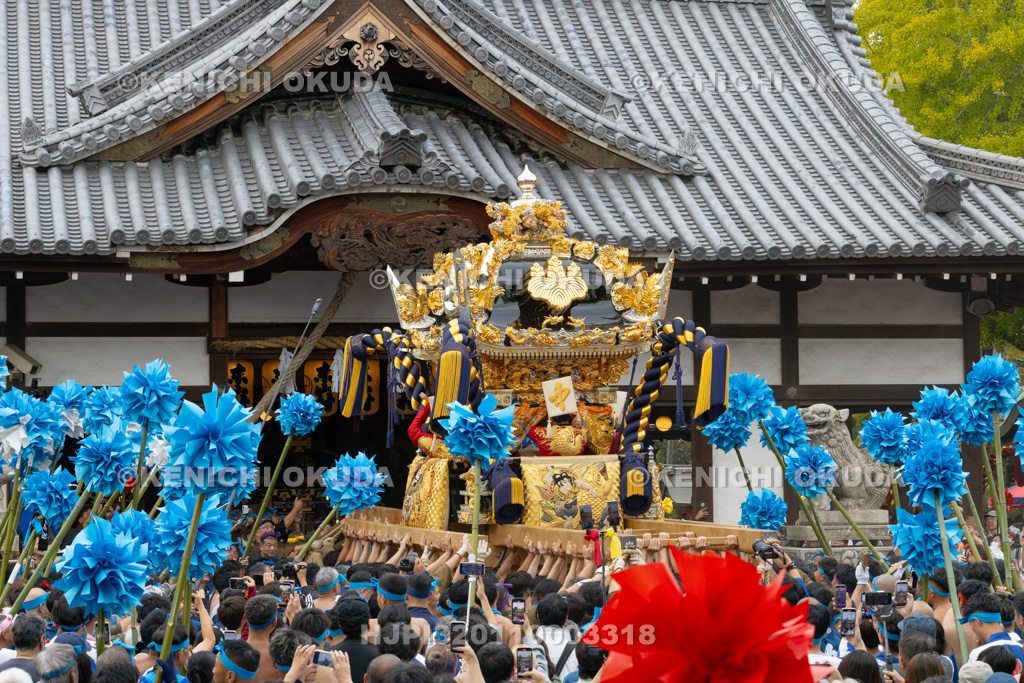 兵庫県 灘のけんか祭り(宵宮) 拝殿前練り上げ 中村
