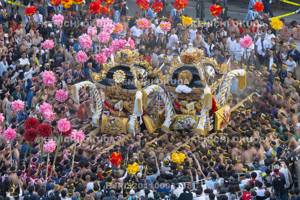 兵庫県 灘のけんか祭り(本宮) 屋台練り合わせ 宇佐崎・東山