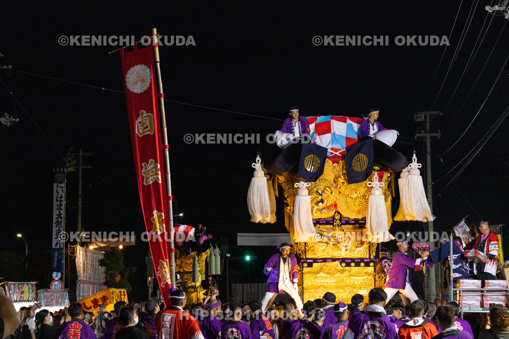 愛媛県　新居浜太鼓祭り　天神浜通りかきくらべ　白浜