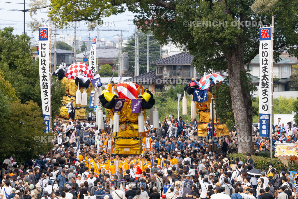 愛媛県 新居浜太鼓祭り 上部地区山根グラウンド統一寄せ