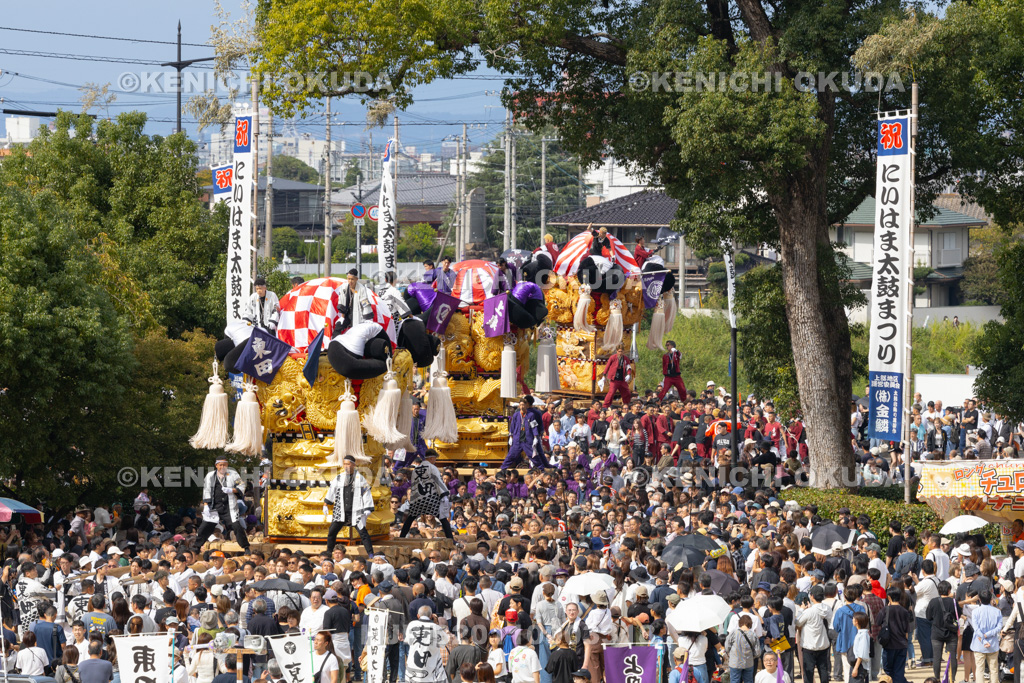 愛媛県　新居浜太鼓祭り　上部地区山根グラウンド統一寄せ