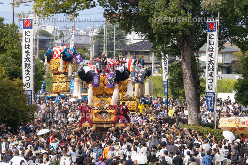 愛媛県 新居浜太鼓祭り 上部地区山根グラウンド統一寄せ