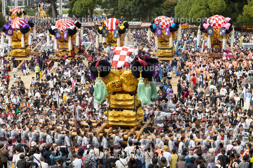 愛媛県 新居浜太鼓祭り 上部地区山根グラウンド統一寄せ