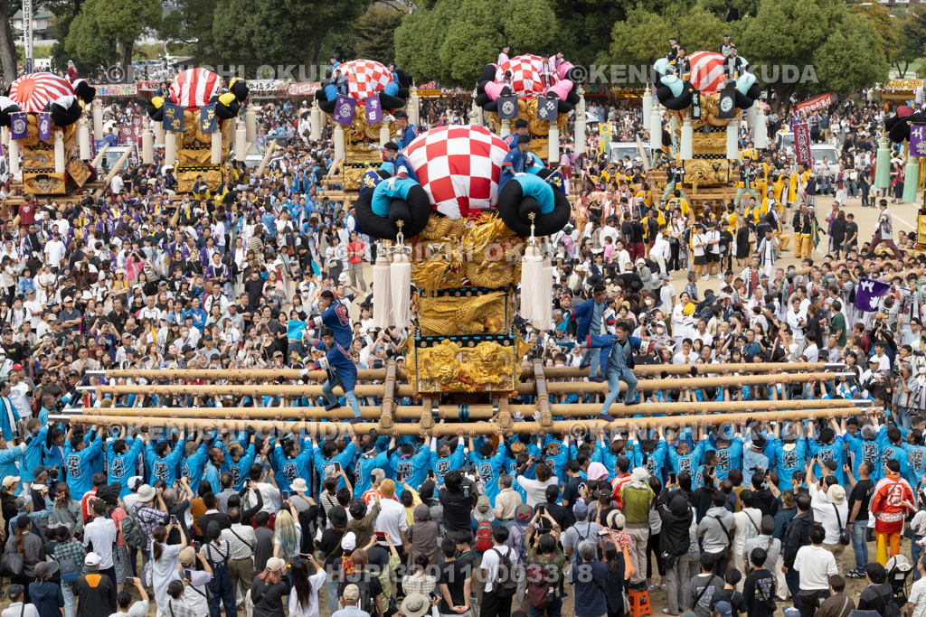愛媛県 新居浜太鼓祭り 上部地区山根グラウンド統一寄せ