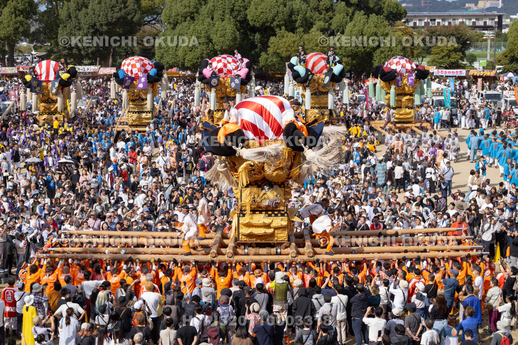 愛媛県 新居浜太鼓祭り 上部地区山根グラウンド統一寄せ