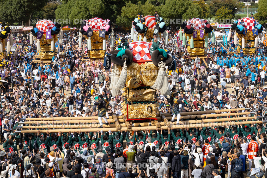 愛媛県 新居浜太鼓祭り 上部地区山根グラウンド統一寄せ
