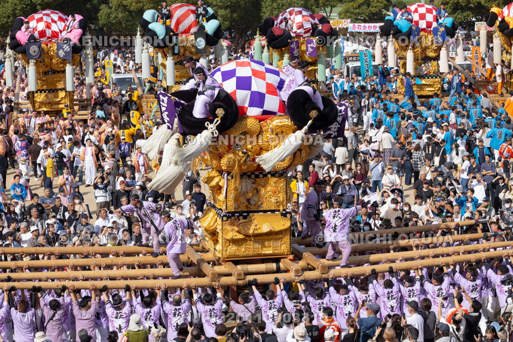 愛媛県 新居浜太鼓祭り 上部地区山根グラウンド統一寄せ