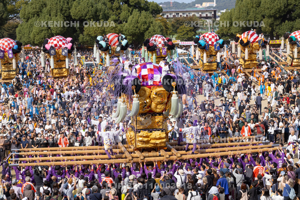 愛媛県 新居浜太鼓祭り 上部地区山根グラウンド統一寄せ