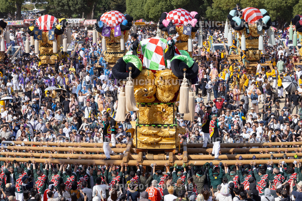 愛媛県 新居浜太鼓祭り 上部地区山根グラウンド統一寄せ
