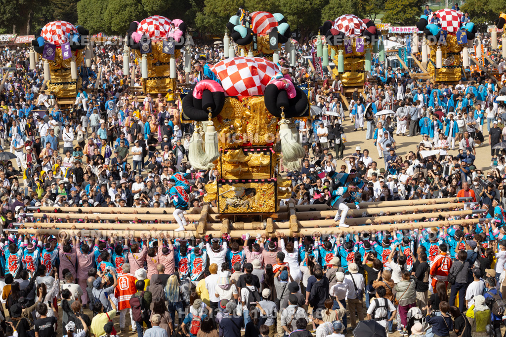 愛媛県 新居浜太鼓祭り 上部地区山根グラウンド統一寄せ