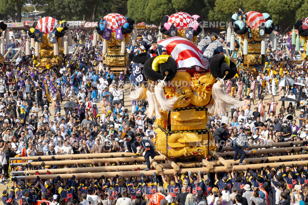 愛媛県 新居浜太鼓祭り 上部地区山根グラウンド統一寄せ