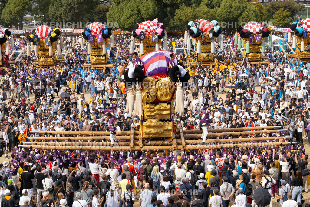 愛媛県 新居浜太鼓祭り 上部地区山根グラウンド統一寄せ