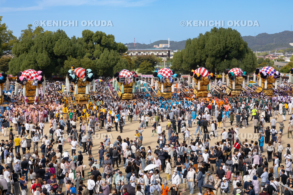 愛媛県 新居浜太鼓祭り 上部地区山根グラウンド統一寄せ
