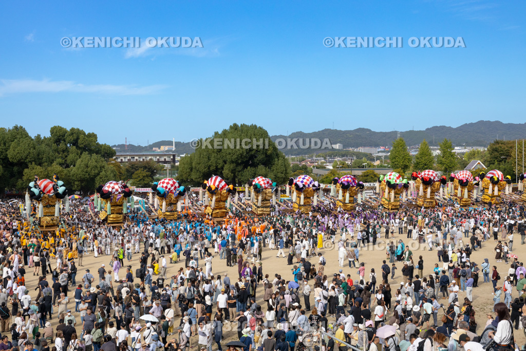 愛媛県 新居浜太鼓祭り 上部地区山根グラウンド統一寄せ