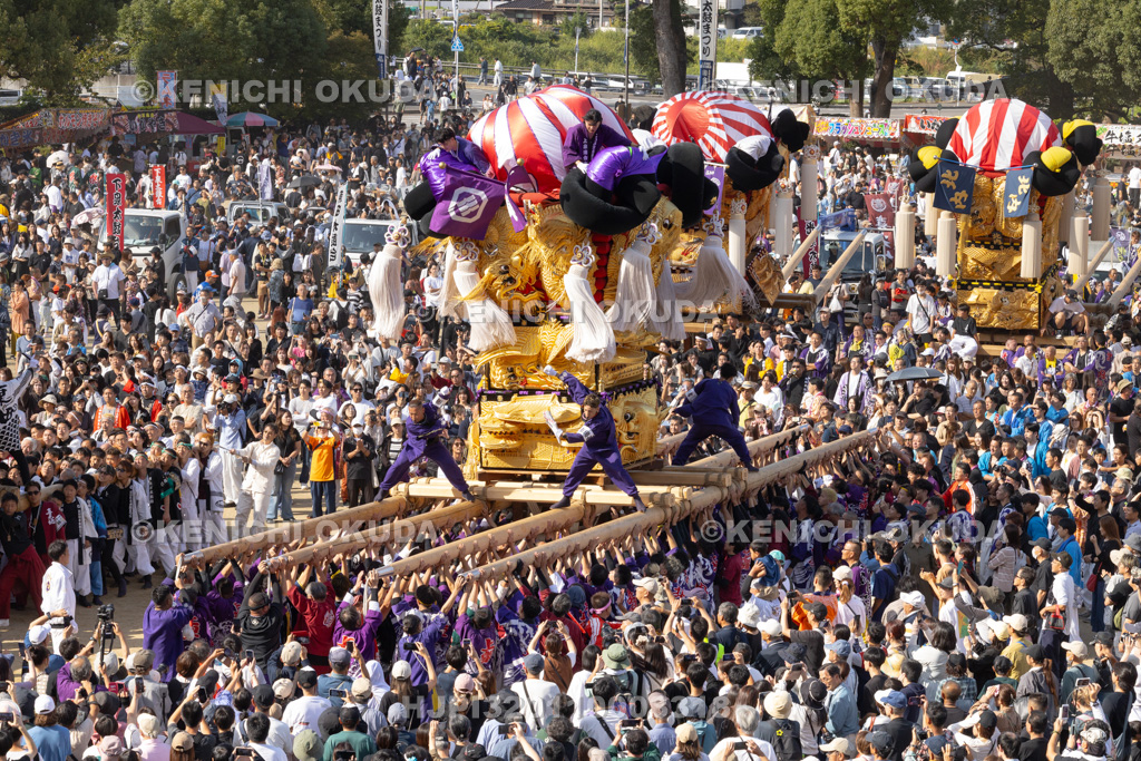 愛媛県　新居浜太鼓祭り　上部地区山根グラウンド統一寄せ