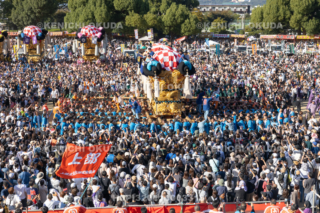 愛媛県 新居浜太鼓祭り 上部地区山根グラウンド統一寄せ