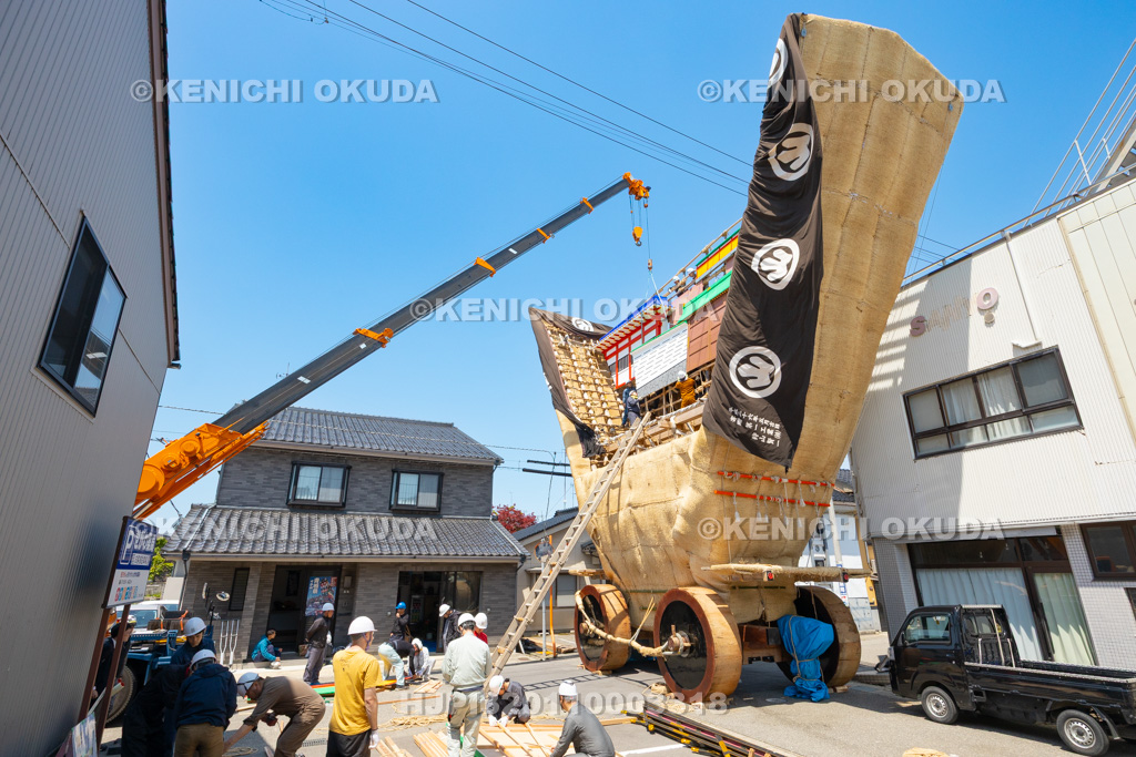 石川県 青柏祭 でか山(鍛冶町) 飾り付け