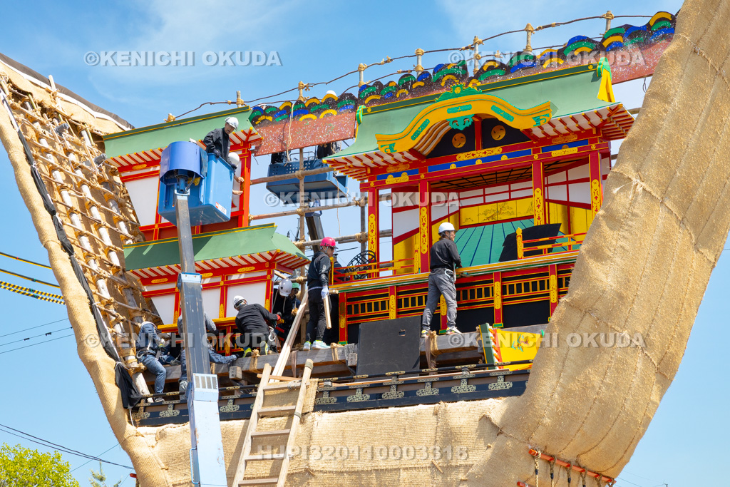 石川県 青柏祭 でか山(府中町) 飾り付け
