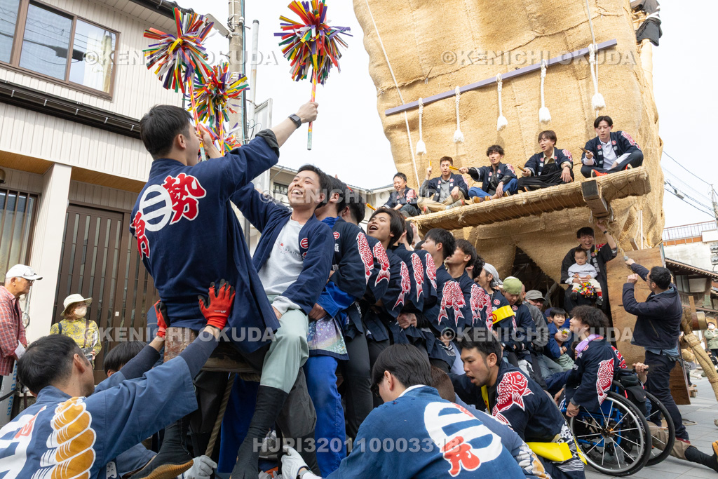石川県 青柏祭 でか山(魚町) 試運行(むしろ山)
