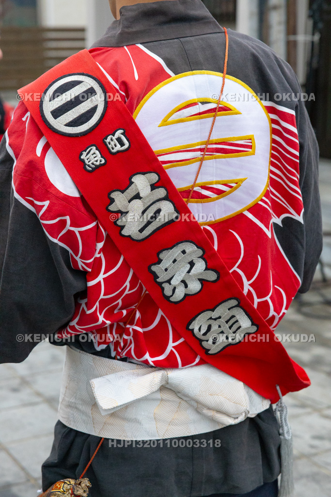 石川県 青柏祭 若衆頭(魚町)の背中