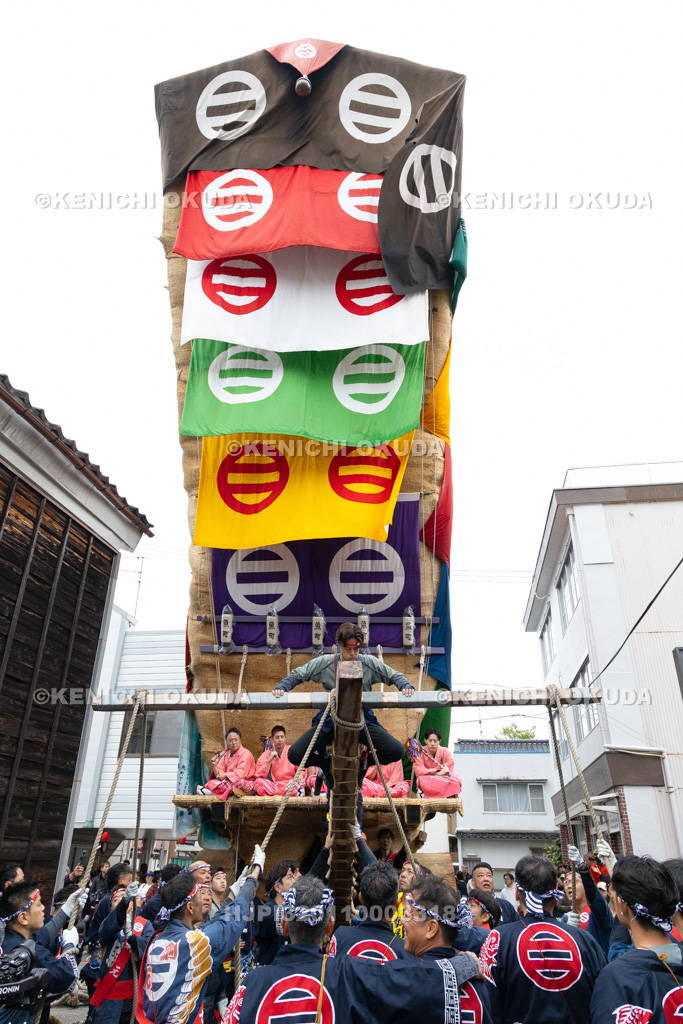 石川県　青柏祭　でか山（魚町）運行　本山　大梃子