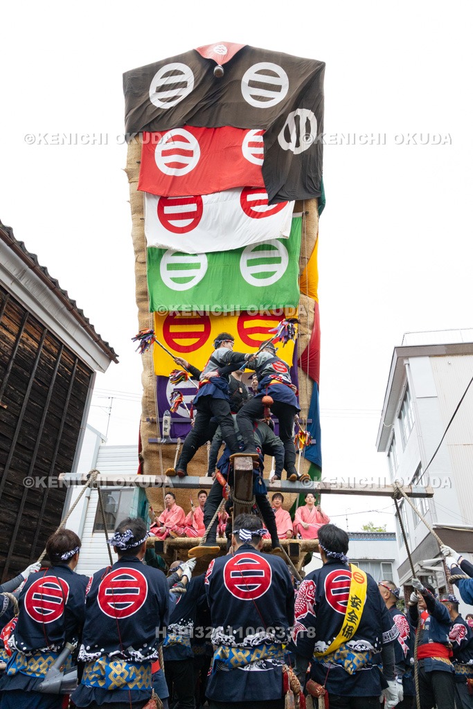 石川県 青柏祭 でか山(魚町)運行 本山 大梃子