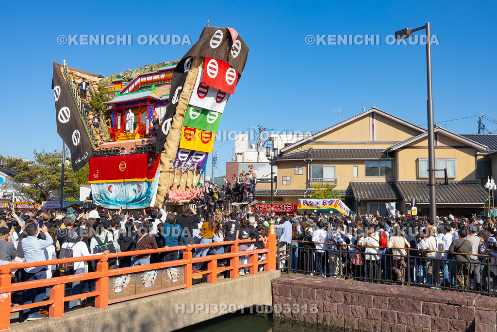 石川県 青柏祭 でか山(魚町)運行 大梃子
