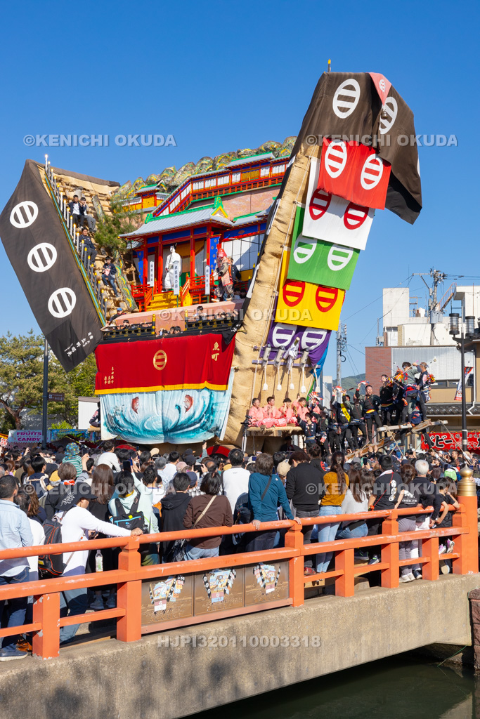 石川県 青柏祭 でか山(魚町)運行 大梃子