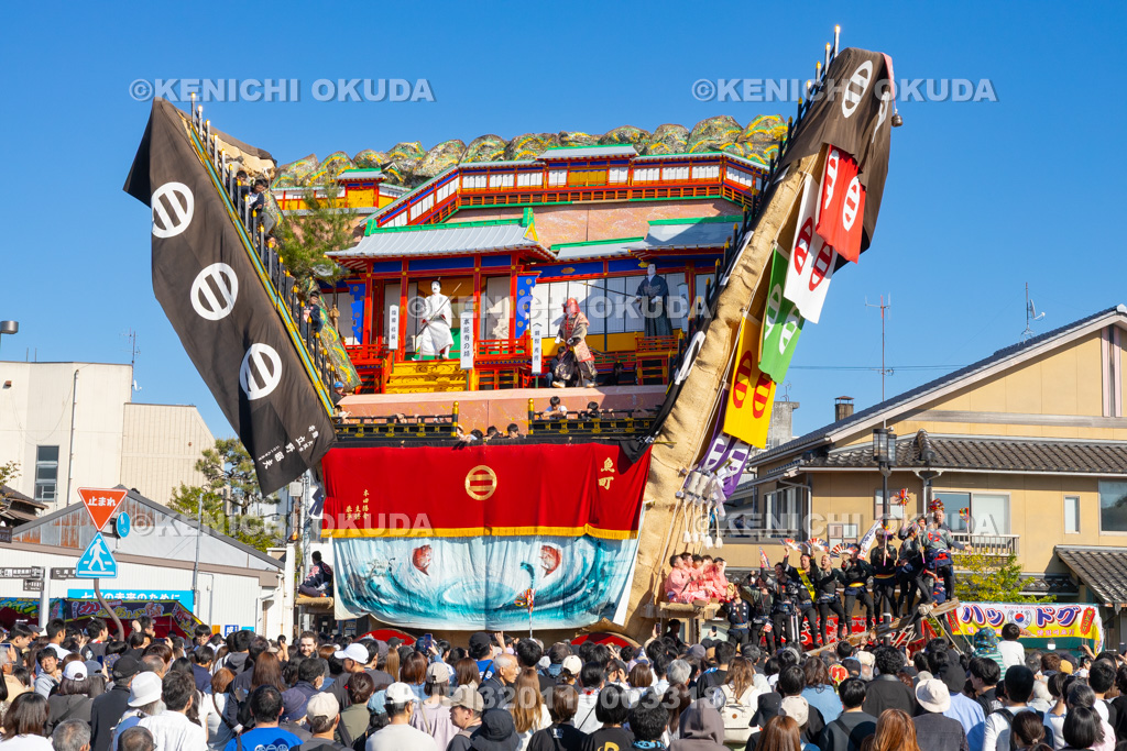 石川県 青柏祭 でか山(魚町)運行 大梃子