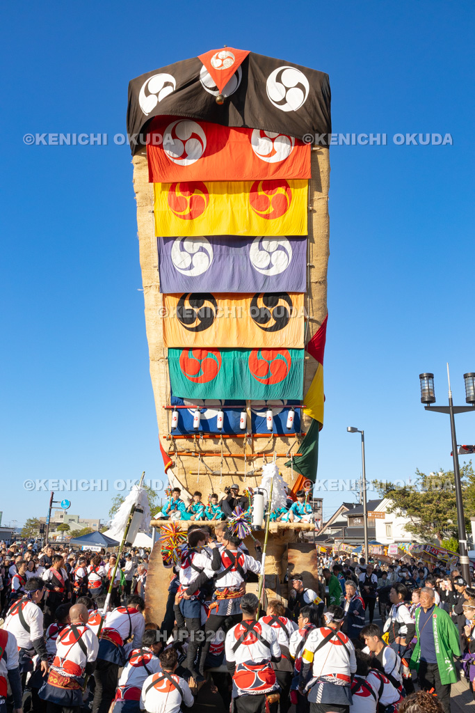石川県 青柏祭 でか山(府中町)運行 大梃子