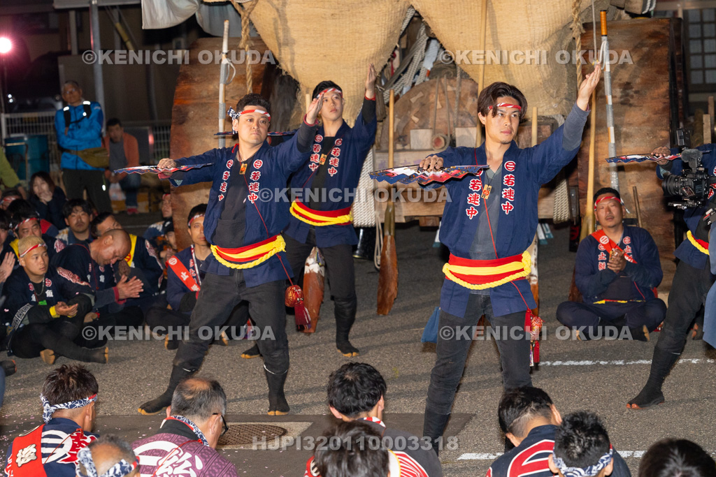 石川県　青柏祭　御祓地区コミュニティセンター曳入れ（魚町）　曳き付け唄