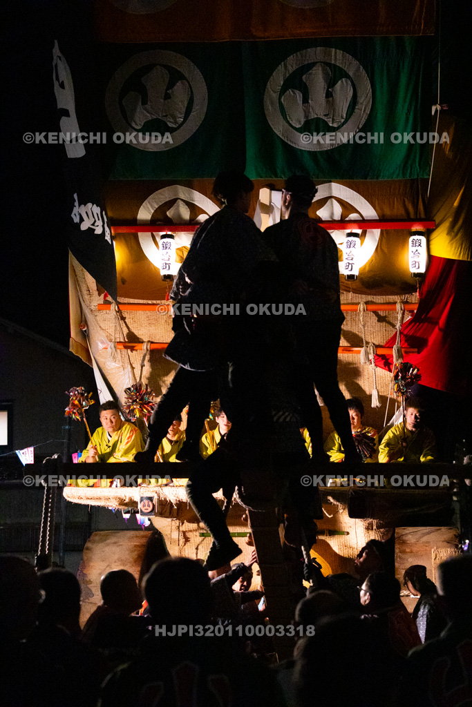 石川県　青柏祭　でか山（鍛冶町）運行　大梃子