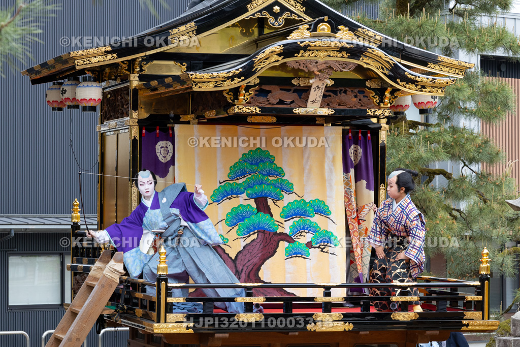 富山県　出町子供歌舞伎曳山祭　出町神明宮　戎詣恋釣針「釣女」