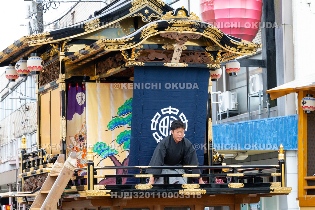 富山県　出町子供歌舞伎曳山祭　南町天満宮前　戎詣恋釣針「釣女」　口上