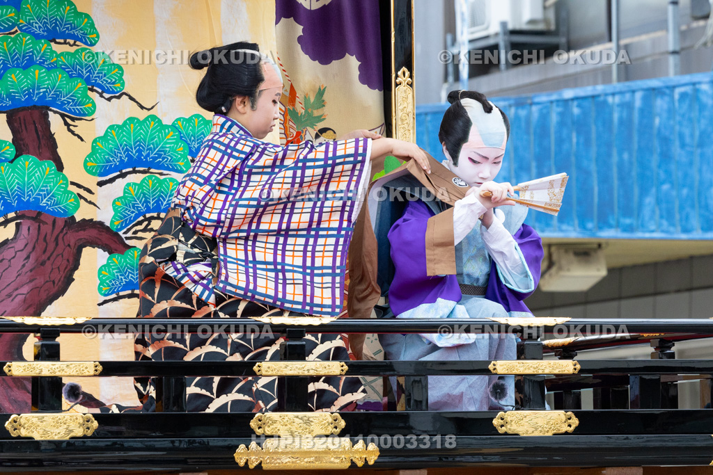 富山県　出町子供歌舞伎曳山祭　南町天満宮前　戎詣恋釣針「釣女」